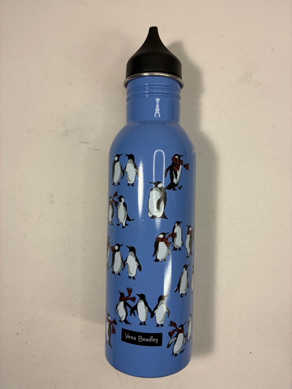 Vera Bradley Light Blue Penguin Print Stainless Water Bottle